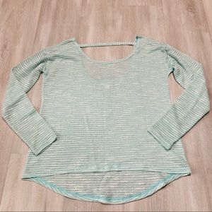 Mint Striped Sheer Top Sz M